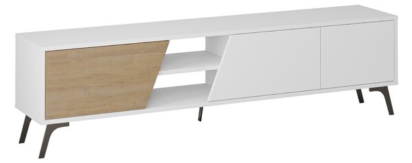 TV stolek Houseland FIONA 180 cm bílý/dub safírový