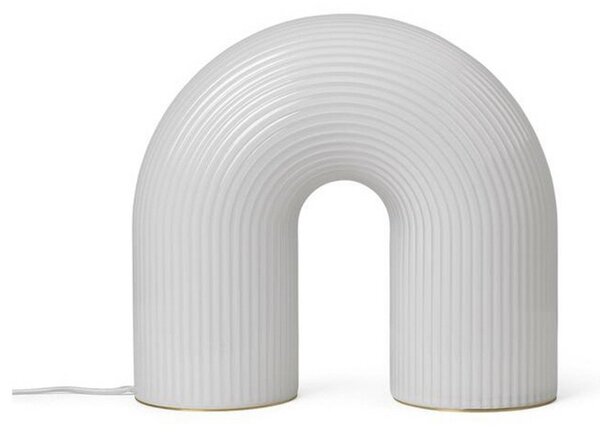 Stolní lampa ferm LIVING, Vuelta, stmívatelné, Bílá, Obývací pokoj, Sklo, Design