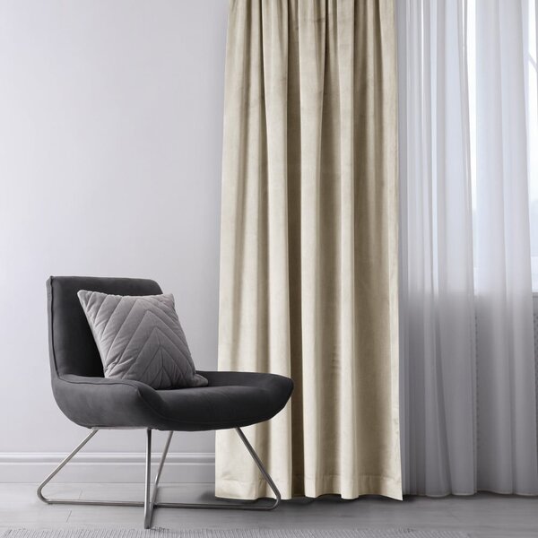Béžový sametový dimout závěs 140x270 cm Eyelets – Restilo