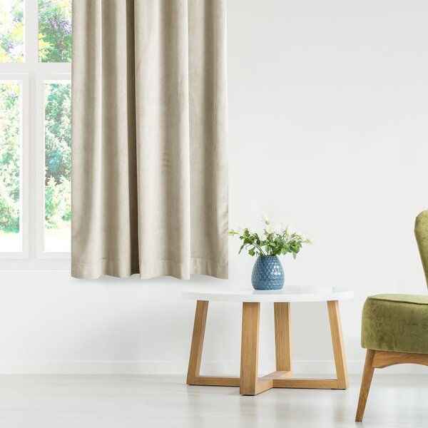 Béžový sametový dimout závěs 140x270 cm Eyelets – Restilo
