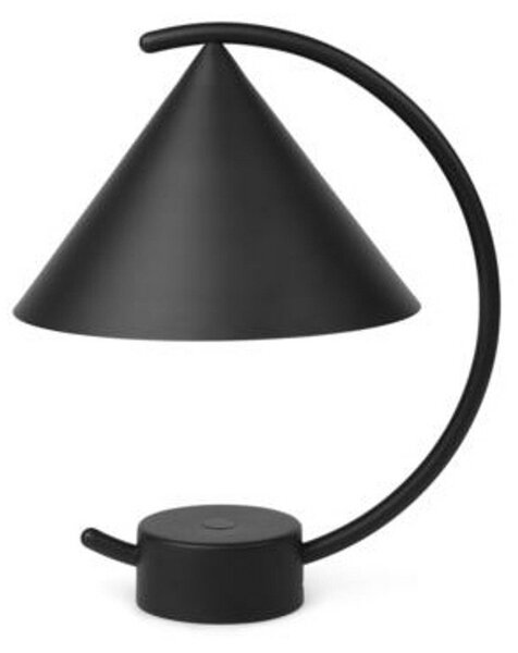 Stolní lampa ferm LIVING, Meridian, stmívatelné, Černá, Obývací pokoj, Kov, Design