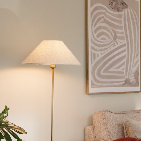 Stojací Lampa Globen Lighting, Béžová, Obývací pokoj, Tkanina / Textil, Skandinávský