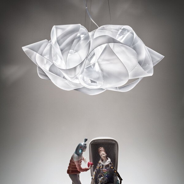 Závěsná svítidlo Slamp, Fabula, stmívatelné, Transparentní, Obývací pokoj, Plast, Design