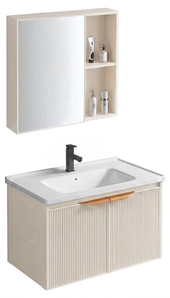 Sada Koupelnového Nábytku S Umyvadlem Rea Aa18 Mario 60Cm Béový