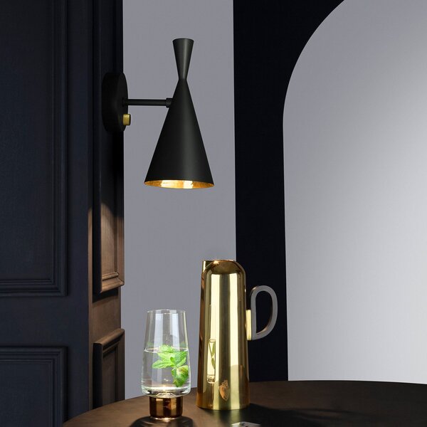 Nástěnná Svítidla Tom Dixon, Beat Wall, stmívatelné, Černá, Obývací pokoj, Kov, Design