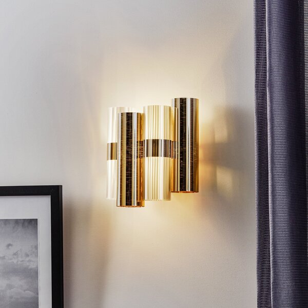 Nástěnná Svítidla Slamp, La Lollo, stmívatelné, Zlatá / mosazná, Obývací pokoj, Plast, Design