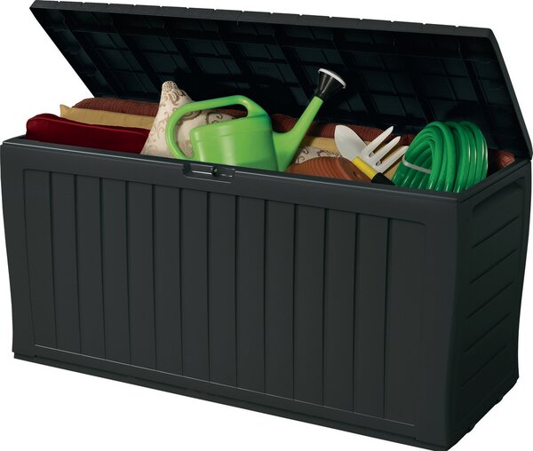 Keter Zahradní úložný box se sedátkem Marvel plus antracit, 270 l, 116 x 57 x 45 cm