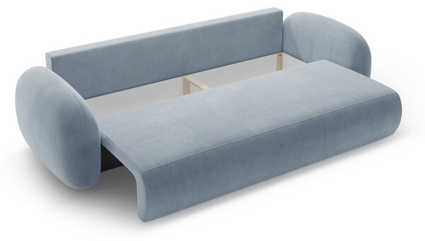 Šedomodrá sametová rozkládací/s úložným prostorem pohovka 262 cm Tonale – Cosmopolitan Design