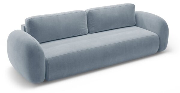 Šedomodrá sametová rozkládací/s úložným prostorem pohovka 262 cm Tonale – Cosmopolitan Design