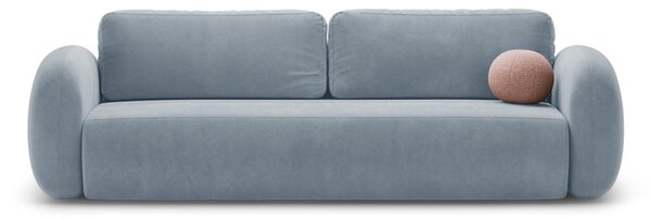 Šedomodrá sametová rozkládací/s úložným prostorem pohovka 262 cm Tonale – Cosmopolitan Design