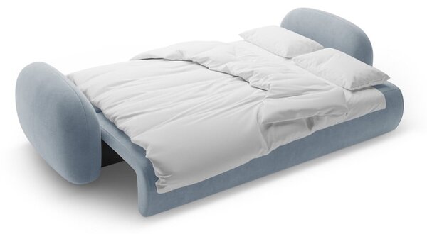Šedomodrá sametová rozkládací/s úložným prostorem pohovka 262 cm Tonale – Cosmopolitan Design