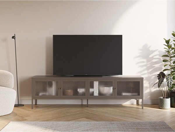 Šedý kovový TV stolek 160x50x35 cm Layna – Marckeric