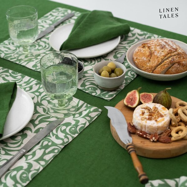 Lněné prostírání 35x45 cm Evergreen Damask – Linen Tales
