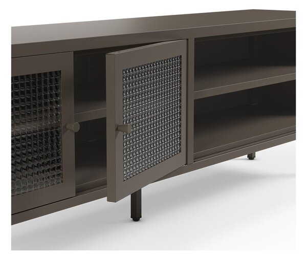 Šedý kovový TV stolek 160x50x35 cm Layna – Marckeric