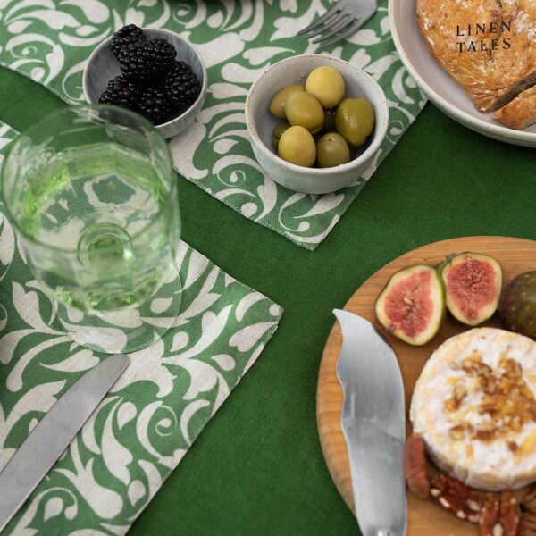 Lněné prostírání 35x45 cm Evergreen Damask – Linen Tales