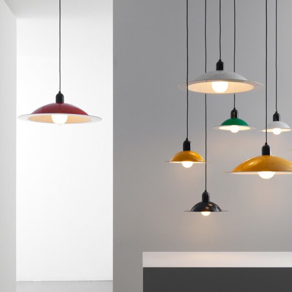 Závěsná svítidlo Stilnovo, Lampiatta, Červená, Obývací pokoj, Kov, Design