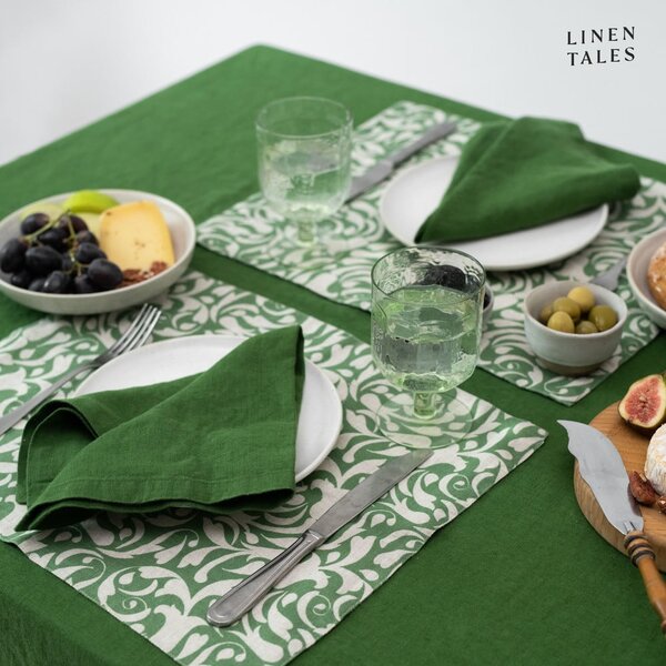 Lněné prostírání 35x45 cm Evergreen Damask – Linen Tales