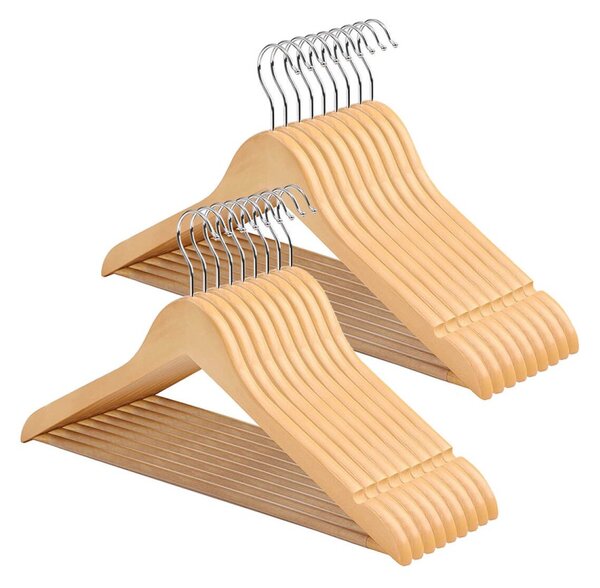 SONGMICS Dřevěné ramínka Ravio 10 kusů hnědé