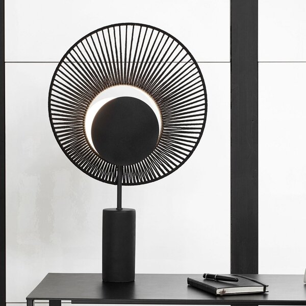 Stolní lampa Forestier, Oyster, Černá, Obývací pokoj, Kov, Design