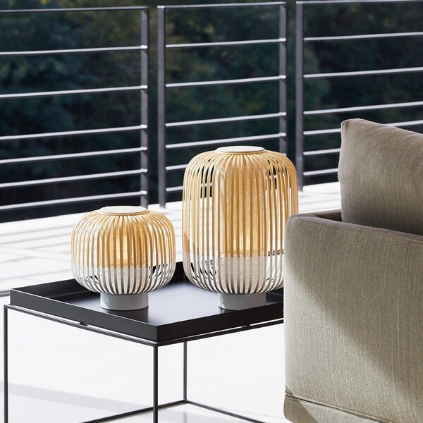 Stolní lampa Forestier, Bamboo Light S, Bílá, Obývací pokoj, Bambus, Design