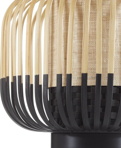 Stolní lampa Forestier, Bamboo Light S, Černá, Obývací pokoj, Bambus, Design