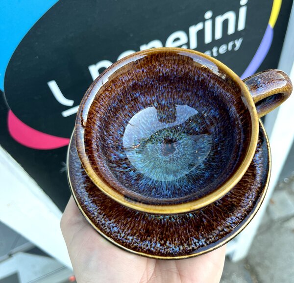 Penerini coffee SET - Keramický šálek s podšálkem Mramor 150 ml