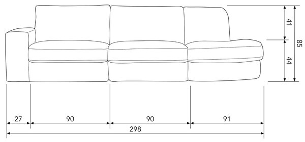 -25 % Dny MOMENTI– WOOOD Pohovka Flaireen 298 cm, levá