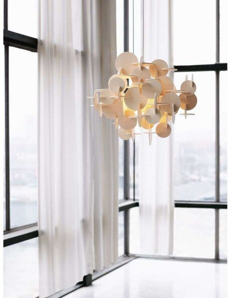 Závěsná svítidlo Normann Copenhagen, Béžová, Obývací pokoj, Dřevo