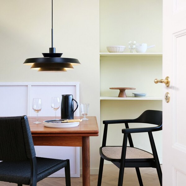 Závěsná svítidlo Dyberg Larsen, DL44, stmívatelné, Černá, Obývací pokoj, Kov, Design