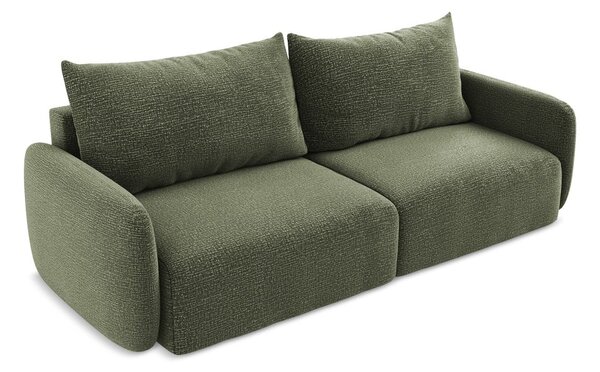 Zelená rozkládací/s úložným prostorem pohovka 238 cm Kalena – Makamii