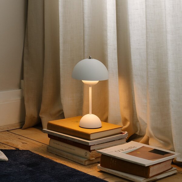 Stolní lampa &Tradition, Flowerpot VP9, stmívatelné, Bílá, Obývací pokoj, Plast, Design