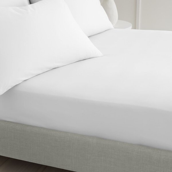 Bílé napínací prostěradlo z bavlněného perkálu 90x190 cm Cotton Percale – Bianca