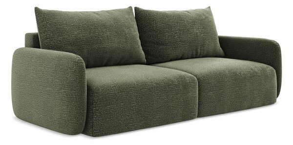 Zelená rozkládací/s úložným prostorem pohovka 238 cm Kalena – Makamii