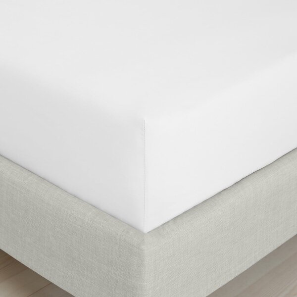 Bílé napínací prostěradlo z bavlněného perkálu 90x190 cm Cotton Percale – Bianca