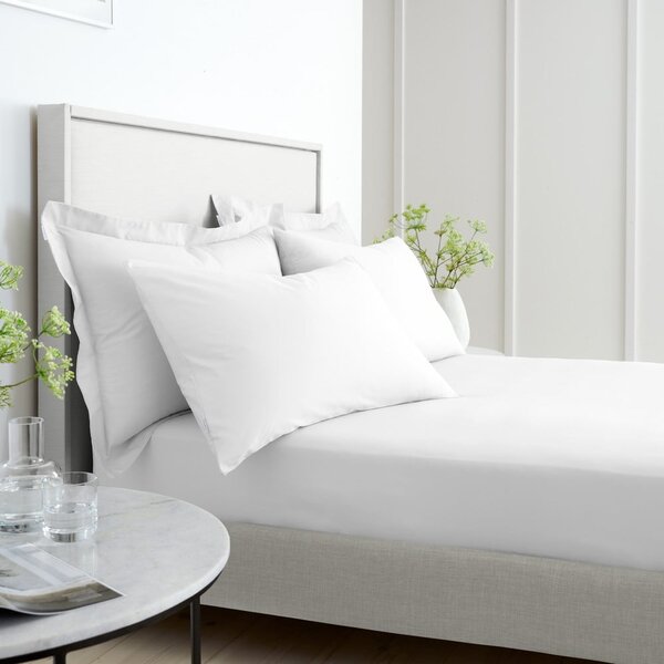 Bílé napínací prostěradlo z bavlněného perkálu 90x190 cm Cotton Percale – Bianca