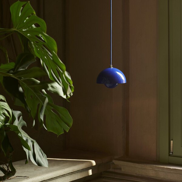 Závěsná svítidlo &Tradition, Flowerpot VP10, stmívatelné, Modrá, Obývací pokoj, Kov, Design