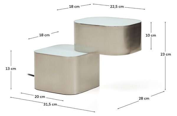 LÉTO -15% Kave Home Šedá kovová stolní lampa Tanden