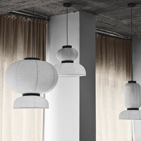 Závěsná svítidlo &Tradition, Formakami JH4, stmívatelné, Bílá, Obývací pokoj, Papír / Karton, Design