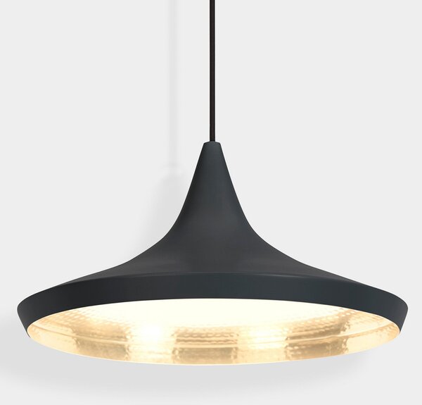 Závěsná svítidlo Tom Dixon, Beat, stmívatelné, Černá, Obývací pokoj, Mosaz, Design