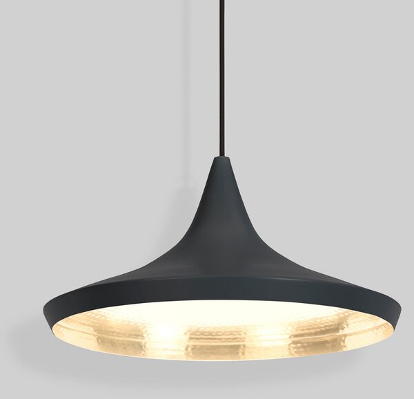 Závěsná svítidlo Tom Dixon, Beat, stmívatelné, Černá, Obývací pokoj, Mosaz, Design