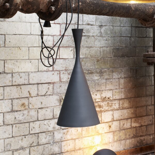 Závěsná svítidlo Tom Dixon, Beat, stmívatelné, Černá, Obývací pokoj, Mosaz, Design