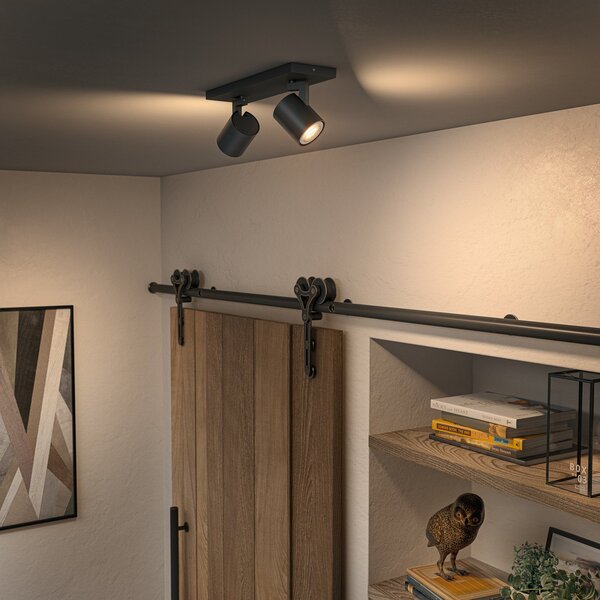 Stropní Lampa Philips Hue, Philips Hue Runner, stmívatelné, Černá, Obývací pokoj, Hliník, Moderní