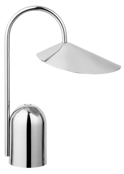 Stolní lampa ferm LIVING, Arum, stmívatelné, Metalická, Obývací pokoj, Nerezová ocel, Design