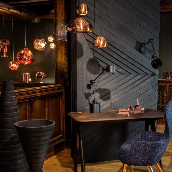 Závěsná svítidlo Tom Dixon, Void mini, stmívatelné, Měděná, Obývací pokoj, Měď, Design