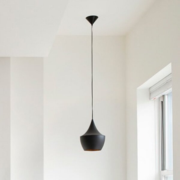 Závěsná svítidlo Tom Dixon, Beat, stmívatelné, Černá, Obývací pokoj, Mosaz, Design