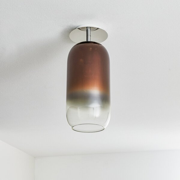 Stropní Lampa Artemide, Gople, stmívatelné, Bronzová / starobylá mosaz, Obývací pokoj, Sklo, Design