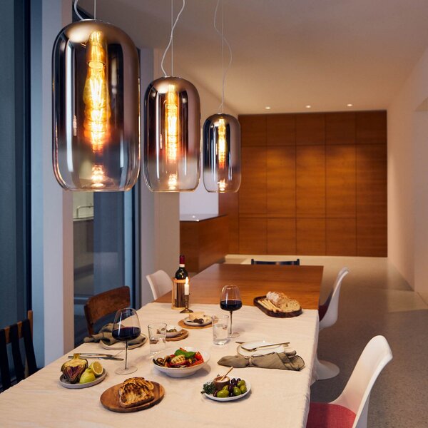 Závěsná svítidlo Artemide, Gople Mini, stmívatelné, Měděná, Obývací pokoj, Sklo, Design