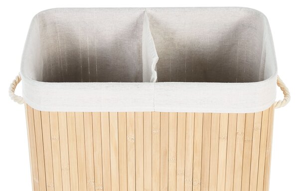 Koš na prádlo KANDY Bambus Světle hnědá 100 L