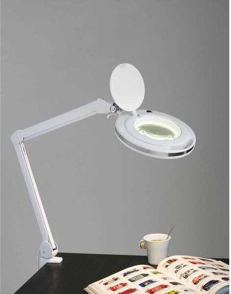Stolní lampa Halo Design, Bílá, Pracovna, Hliník