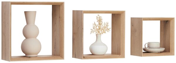 SADA NÁSTĚNNÝCH REGÁLŮ, dub artisan Carryhome - Nástěnné regály
